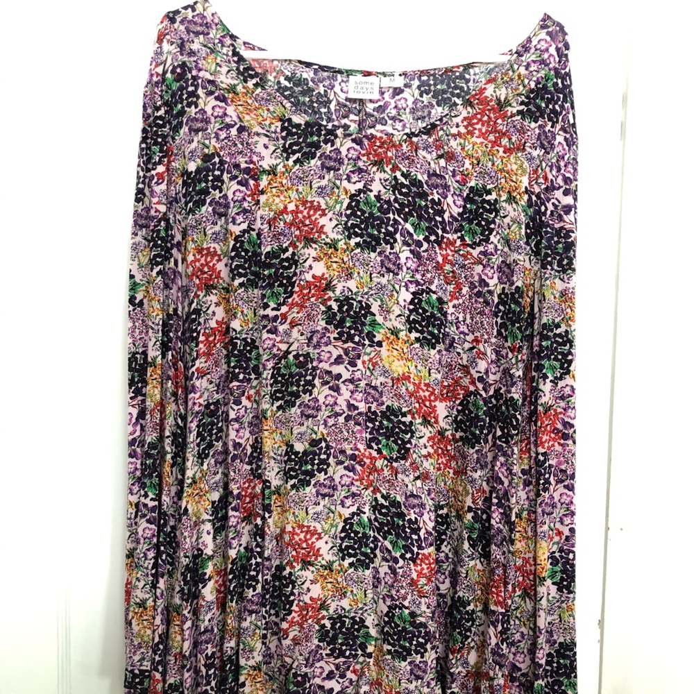 Somedays lovin floral print tunic mini dress
